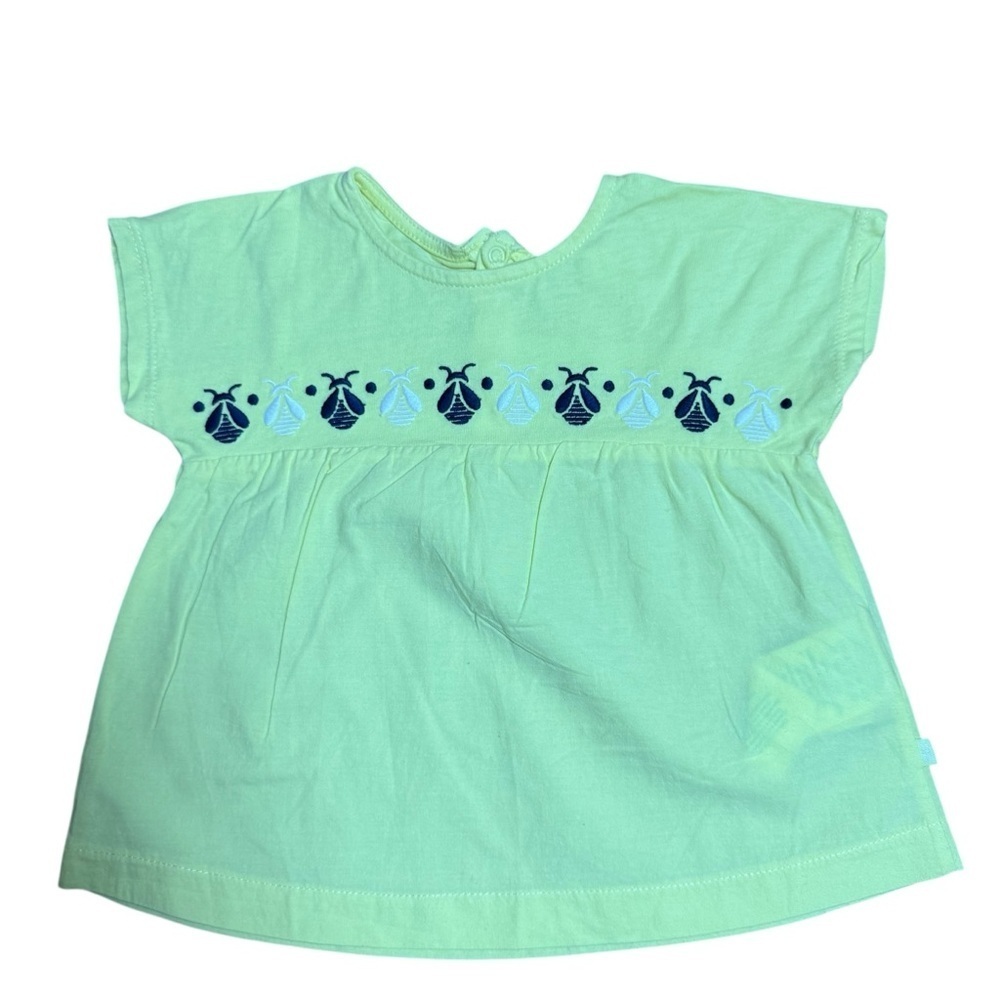 Obakki Baby Girl Short Sleeve Bee Top Cotton Yellow 12M